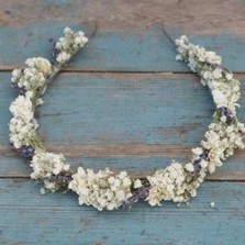 Lavender Twist Babys Breath Dainty Hair Band Crown