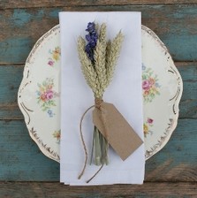 Wheat and Pink Larkspur Napkin Posy 10