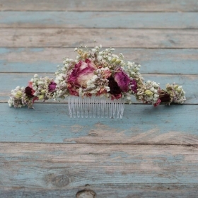 Valentine Rose Garden Half Hair Crown with Comb