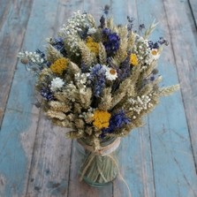 Prairie Blues Jam Jar Posy