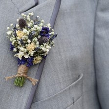 Lavender Twist Thistle Buttonhole