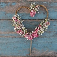 Boho Purity Willow Heart Cake Topper