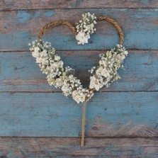 Boho Purity Willow Heart Cake Topper