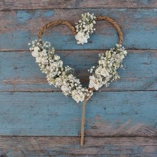 Boho Candyfloss Willow Heart Cake Topper