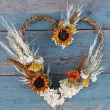 Sunflower Prairie Heart Cake Topper