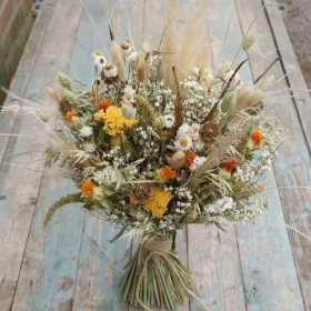 Pampas Prairie Amber Wedding Bouquet