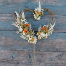 Pampas Prairie Amber Heart Cake Topper