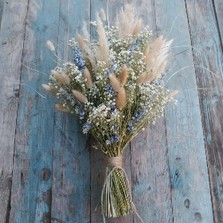 Pampas Boho Blues Wedding Bouquet