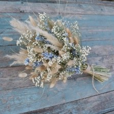 Pampas Boho Blues Wedding Bouquet