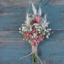 Pampas Boho Candyfloss Buttonhole