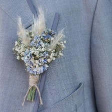 Pampas Boho Blues Buttonhole