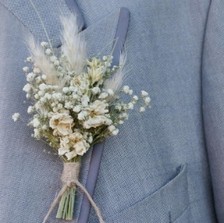 Pampas Boho Purity Buttonhole