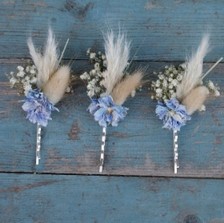 Pampas Boho Blues Set of 3 Hair Grips