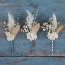 Pampas Boho Purity Hair Grips Set of 3