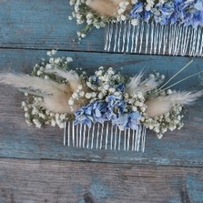 Pampas Boho Blues Hair Comb