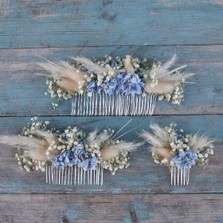 Pampas Boho Blues Hair Comb