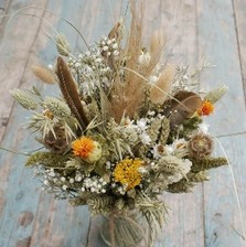 Pampas Prairie Amber Jam Jar Posy