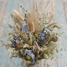 Pampas Prairie Sky Jam Jar Posy