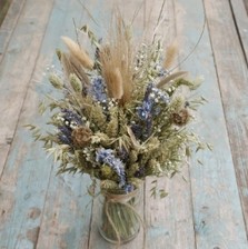 Pampas Prairie Sky Jam Jar Posy