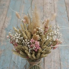 Pampas Boho Candyfloss Jam Jar Posy