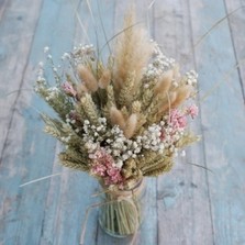 Pampas Boho Candyfloss Jam Jar Posy