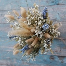 Pampas Boho Blues Jam Jar Posy