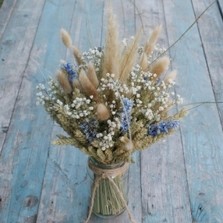 Pampas Boho Blues Jam Jar Posy