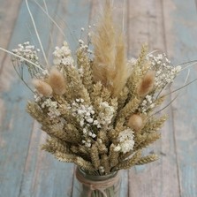 Pampas Boho Purity Jam Jar Posy