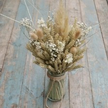 Pampas Boho Purity Jam Jar Posy