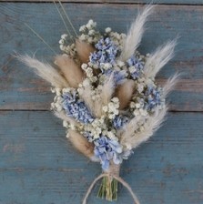 Pampas Boho Blues Lapel Corsage