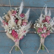 Pampas Boho Candyfloss Lapel Corsage