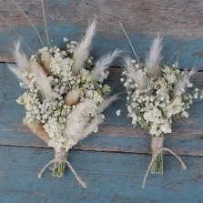 Pampas Boho Purity Lapel Corsage