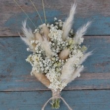 Pampas Boho Purity Lapel Corsage