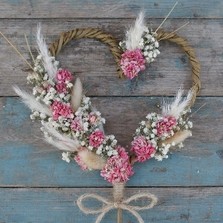 Pampas Boho Candyfloss Heart Wand