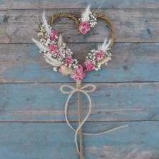 Pampas Boho Candyfloss Heart Wand