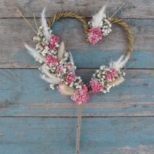 Pampas Boho Candyfloss Heart Cake Topper