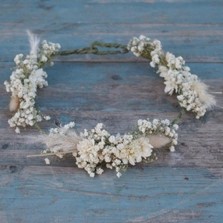 Pampas Boho Purity Hair Crown