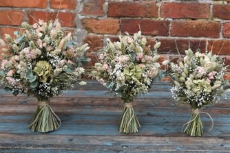 Hydrangea Blush Rose Wedding Bouquet