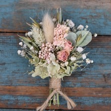 Hydrangea Blush Rose Buttonhole