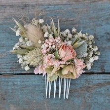 Hydrangea Blush Rose Hair Comb