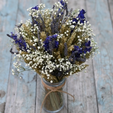 Lavender Twist Blues Jar Posy