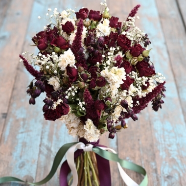 Tonal Twist Red Wedding Bouquet