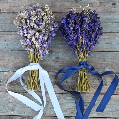Tonal Twist Solo Larkspur Wedding Bouquet