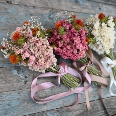 Tonal Twist Solo Larkspur Carthamus Wedding Bouquet