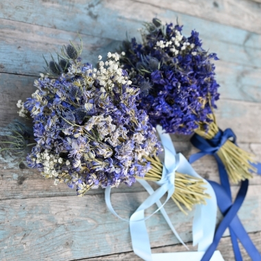 Tonal Twist Solo Larkspur Thistle Wedding Bouquet