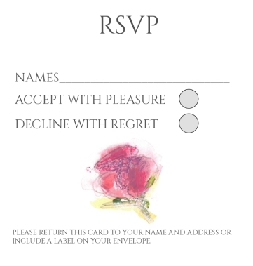 Pack of 12 Spray Rose Cerise Save the Date Wedding Cards