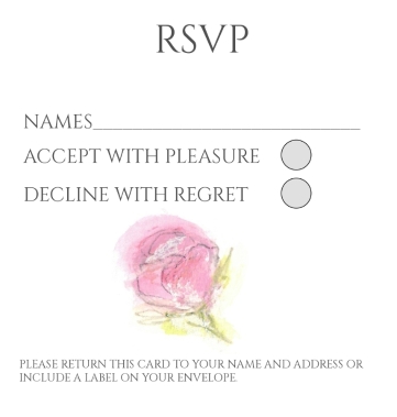 Pack of 12 Spray Rose Pink Wedding Invitations