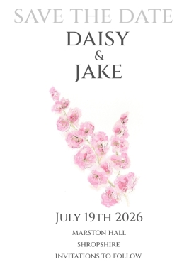 Pack of 12 Larkspur Pink Wedding Invitations