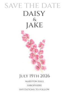 Pack of 12 Larkspur Cerise Wedding Invitations