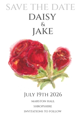 Pack of 12 Rose Red RSVP Cards